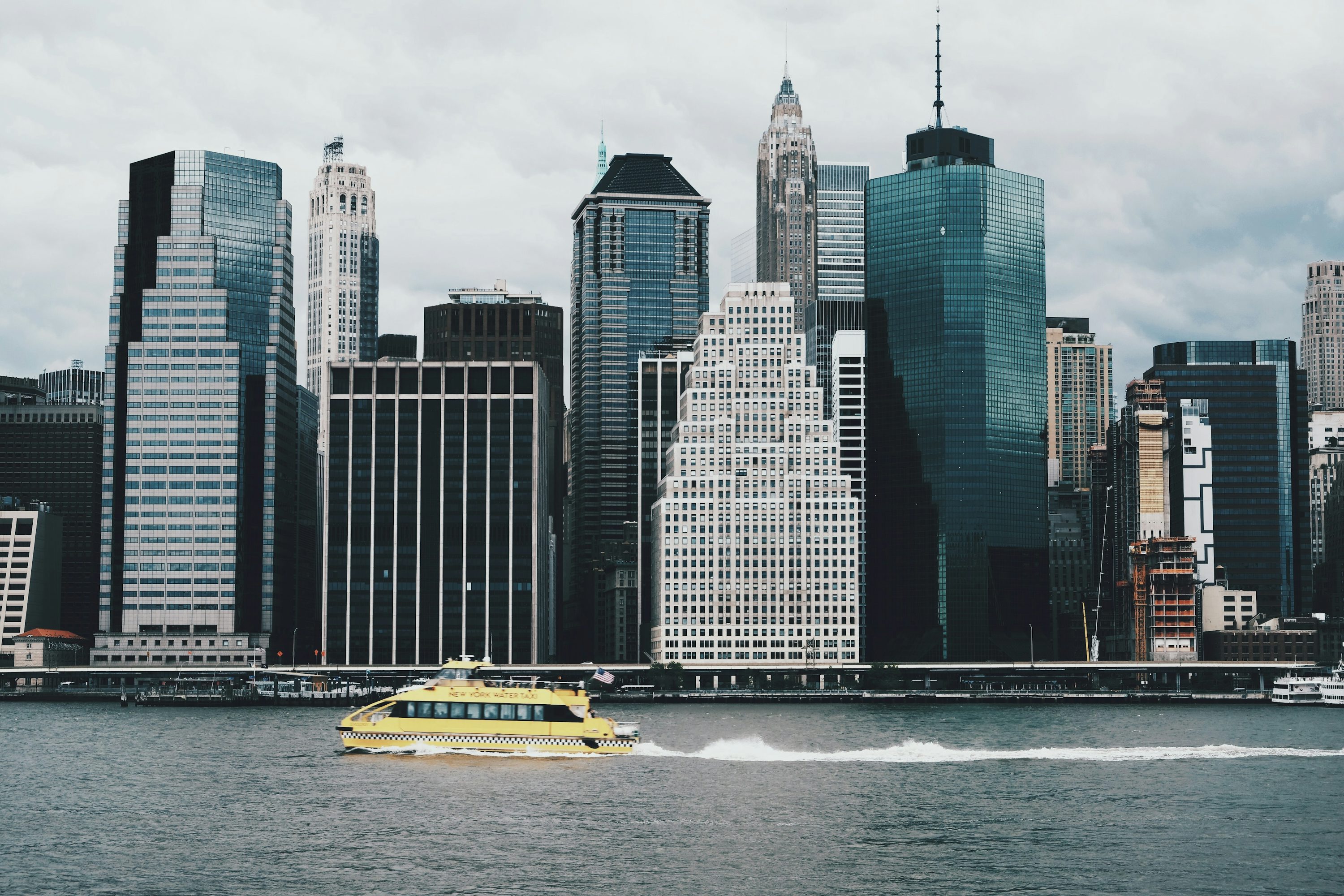 New York City skyline with water taxi